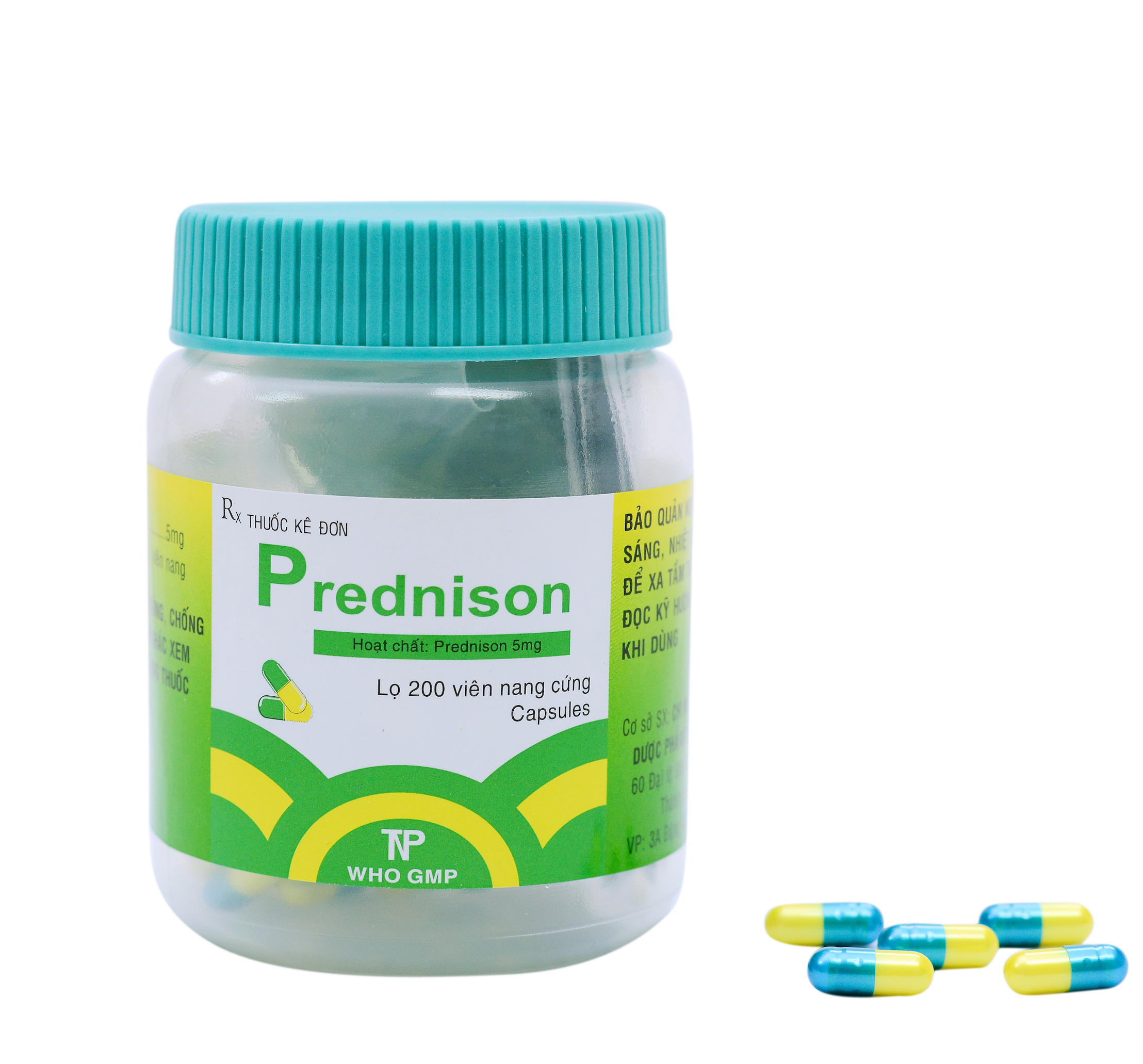 PREDNISON 5mg Thành Nam (Nang Xanh Dương Vàng, C/200v)